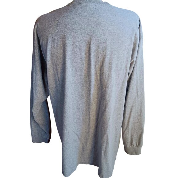 XL Vintage Men's T-shirt USA Olympic Apparel Long-Sleeve Mock Neck Gray Pullover - Picture 4 of 6